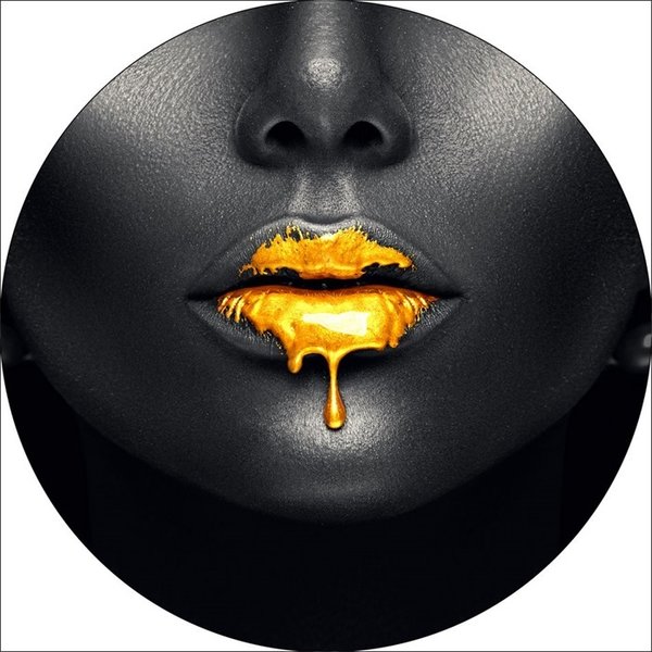 Golden Kiss  op glas cirkel Ø 40 cm
