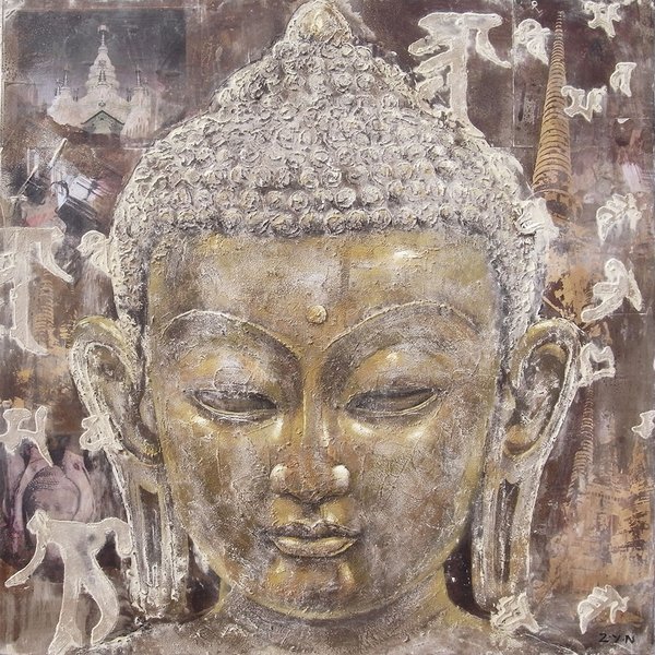 Golden Wisdom of Buddha  100x100 cm